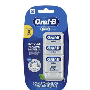 Open Box - Oral-B Comfort Plus Glide Dental Floss Pack, Mint, 3 Count